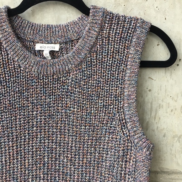 Ella Moss Marge Cotton Blend Knit Sleeveless Top M - Picture 3 of 6
